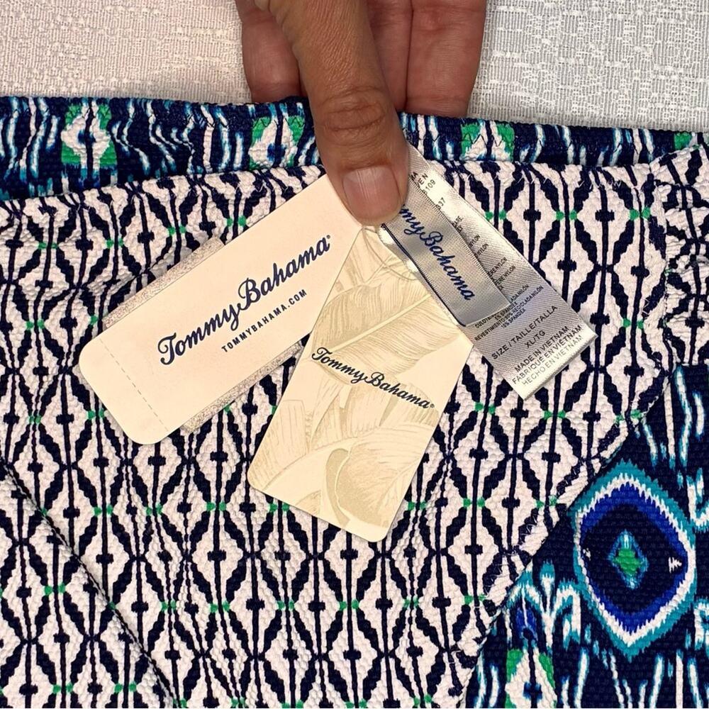Tommy Bahama Blue and White Patterned Bikini Bottom - Picture 3 of 3